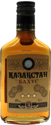 Коньяк BACCHUS Казахстан 3 звезды 40% 0.2 л