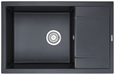 Кухонная мойка GRANULA 7805 78х50х20 см, кварцевый песок, тон шварц