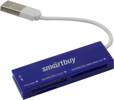 Smartbuy SBR-717-B USB 2.0 для SD, SDHC, SDXC, microSD, micro SDHC, micro SDXC, MS Pro Duo, MMC, MMCPlus, MMCmobile, MMCmicro, RS-MMC