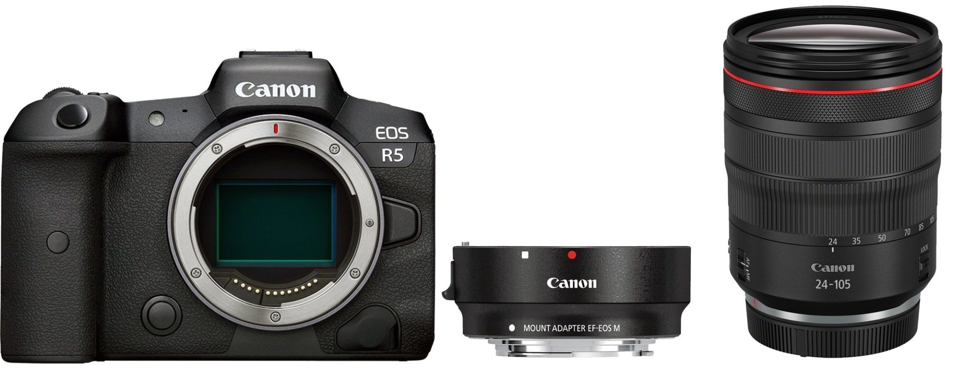 Купить Фотокамера Canon EOS R5 kit RF 24-105mm F4L + Mount Adapter ...