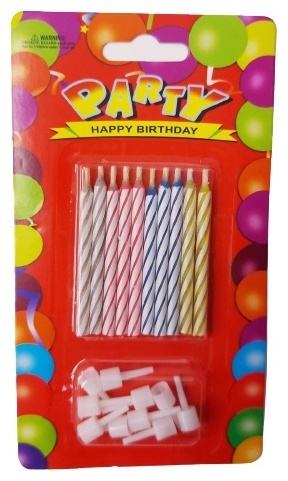 Свеча PARTY цилиндр, 10 шт 7 см