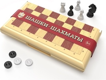 Шахматы и шашки 2 в 1 Десятое Королевство пластик 21x21 см