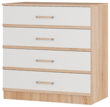 Комод BTS Сакура, 85x50x86.6 см, белый, бежевый