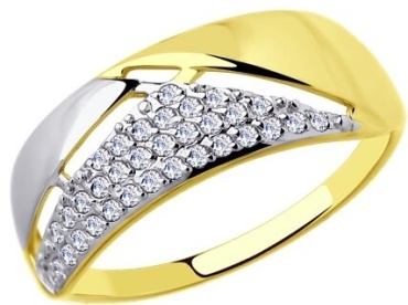 Diamant 53-110-00265-1_17 размер 17 вес 2.108 г золото, фианит