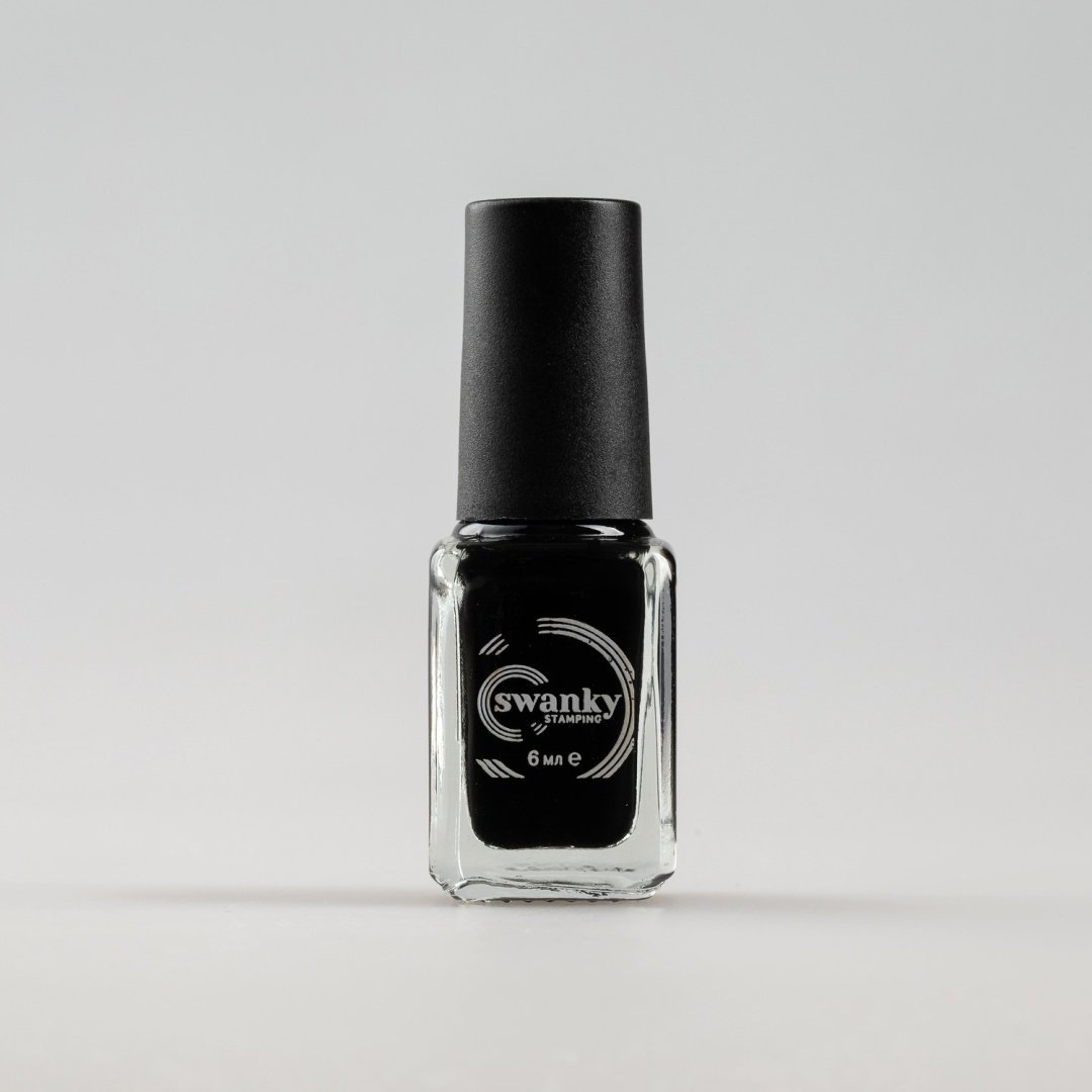Swanky Stamping лак для стемпинга S01 черный 6мл
