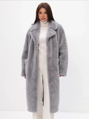 Шуба FASHION серый, серебристый