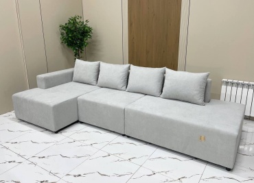 Диван модульный TM Lux Modul, 330х80 см, обивка шенилл, серый