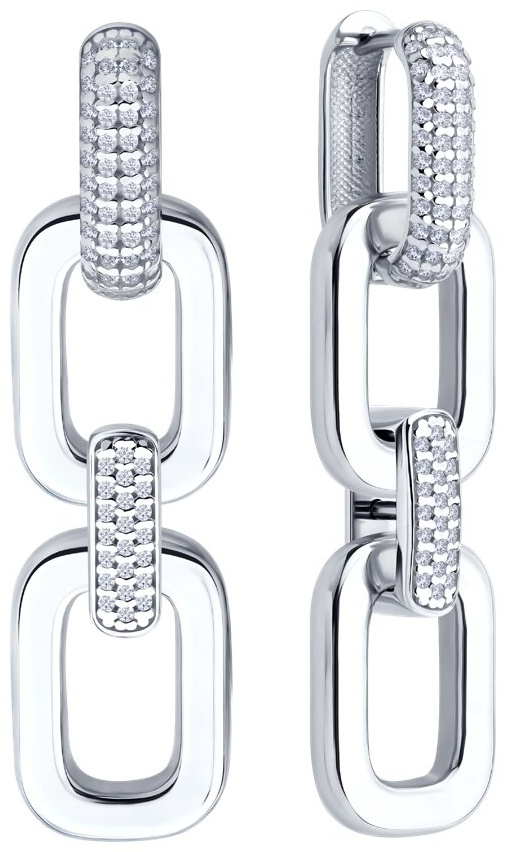 Серьги SOKOLOV 94027017 вес 10.97 г серебро, фианит