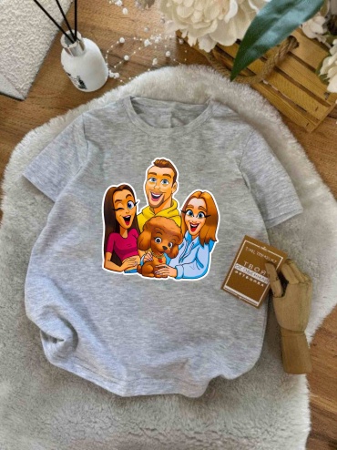 Футболка TMH_TREND.KZ Дабл Бабл Double Bubble серый