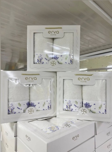 Набор полотенец ERVA HOME 140x70 см, хлопок, 2 шт,