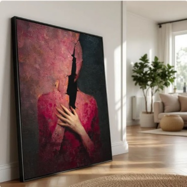 Картина Абстрактный силуэт. на подрамнике theBaiss.com 80x120 см