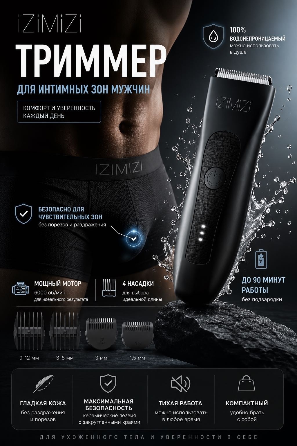 Беспроводной триммер для интимных зон IZIMIZI