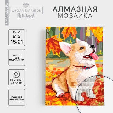Школа талантов Щенок и осень 21x15 см