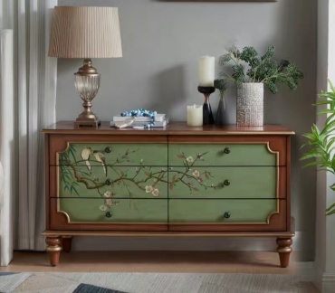 Комод Elegance, 120x40x65 см, коричневый, зеленый