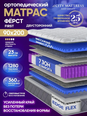 Матрас CITY Mattress, 90x200x23 см
