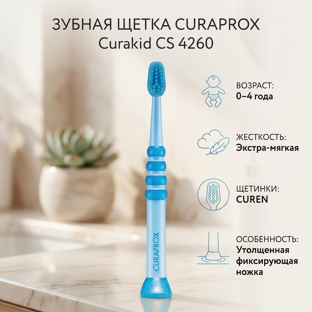CURAPROX Curakid CS 4260 от 0-4 лет зубная щетка экстра-мягкая 1 шт