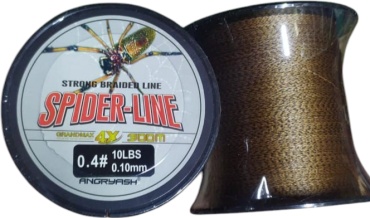 Леска SPIDER-LINE плетеная 300 0.1 мм коричневый