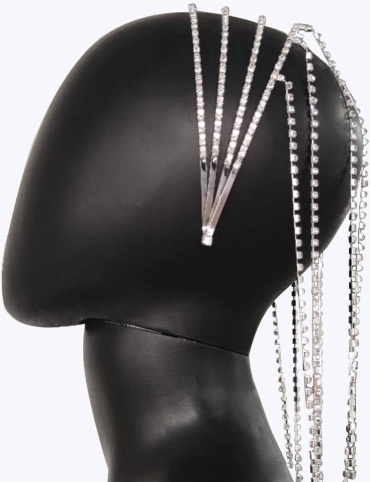 Fashion Jewelry ободок со стразовыми нитями 1 шт, серебристый