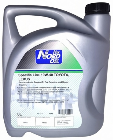 Полусинтетическое Nord oil Toyota, LEXUS Specific line 10W-40 5 л