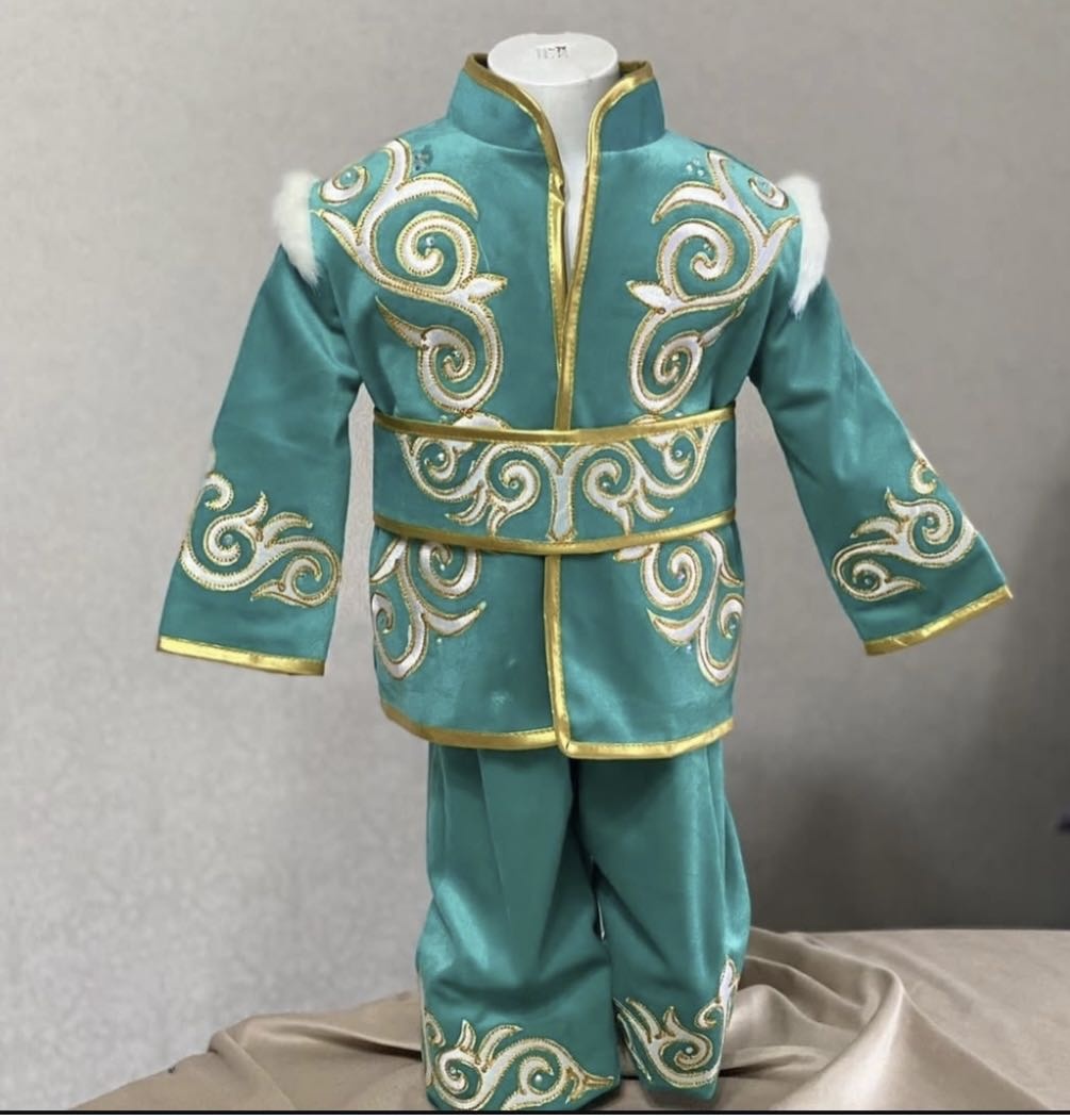 Национальный костюм Uki kids Казахский орнамент бирюзовый