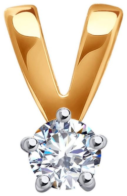 Подвеска Diamant 51-130-01973-2 вес 0.32 г золото, фианит