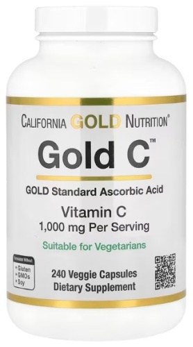 California Gold Nutrition Gold C Vitamin C (Витамин С, аскорбиновая кислота ) 1000 мг капсулы 240 шт