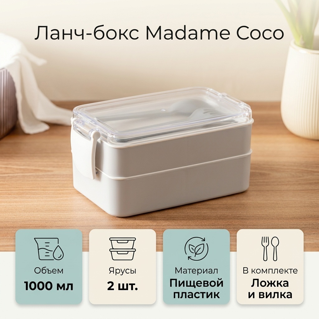 Madame Coco ланч-бокс 8682116933308 1 шт, пластик