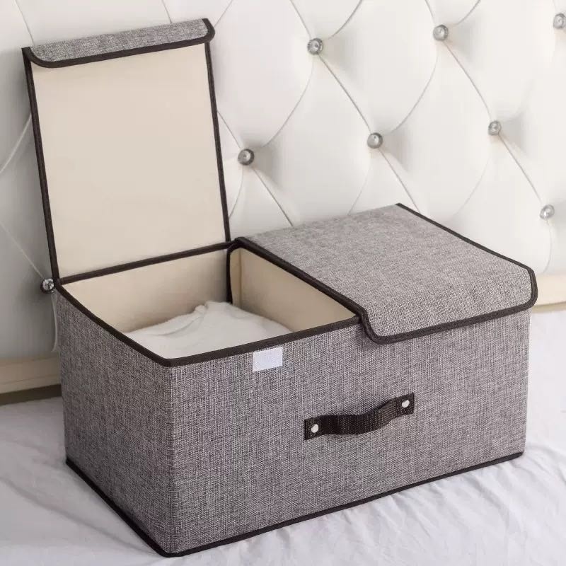 Коробка универсальная 36x25x16 см, картон, текстиль