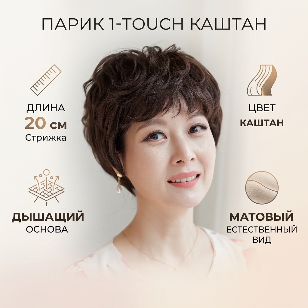 1-TOUCH парик каштан женский