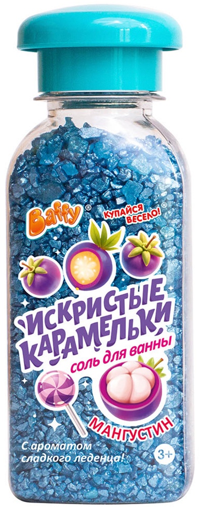 Baffy Соль для ванны Искристые карамельки, МАНГУСТИН морская соль 50 г