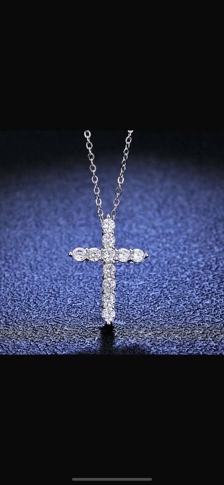 Колье Jewelry Крест 54113-17 длина 45 см вес 2.2 г серебро, фианит