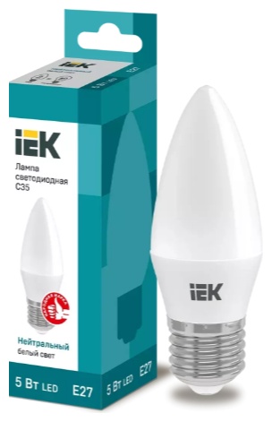 IEK 5W E27, светодиодная, нейтральный белый