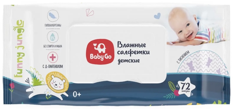 Детские влажные салфетки BabyGo 231090 72 шт
