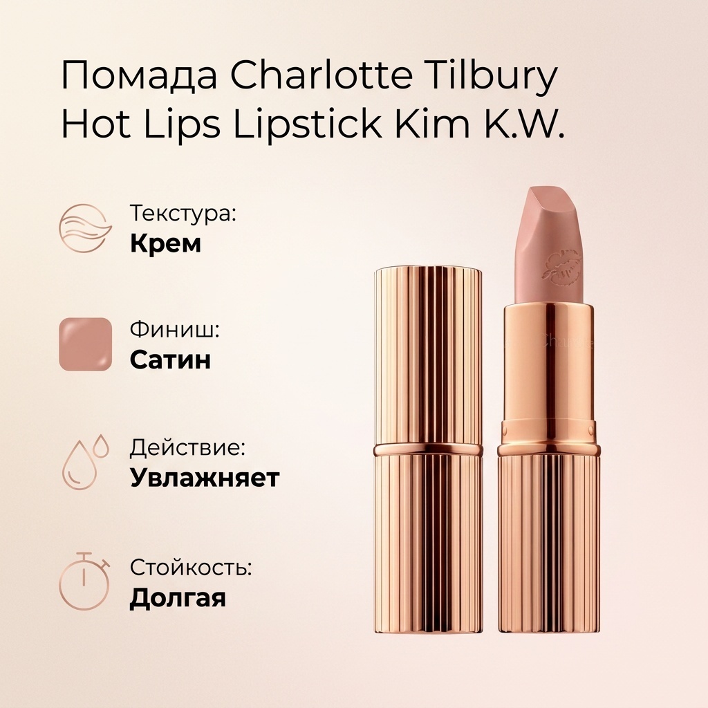 Charlotte Tilbury Hot Lips Lipstick помада Kim K.W.