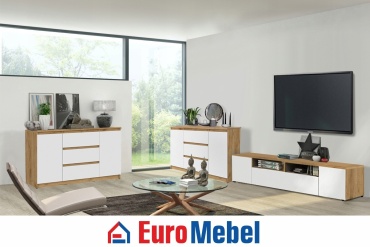 Комплект для гостиной Euromebel Денвер, 00061814 белый, коричневый