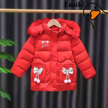 Пуховик Emiki красный