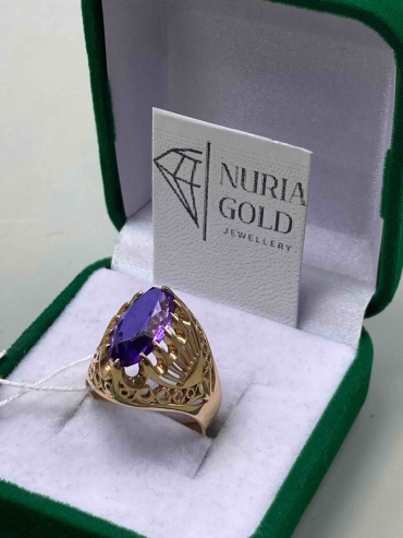 NURIA GOLD 456789321444444 размер 19 вес 6.78 г золото, аметист