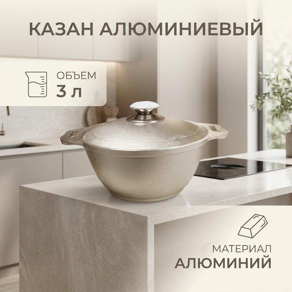 Казан Kukmara 3 л, алюминий