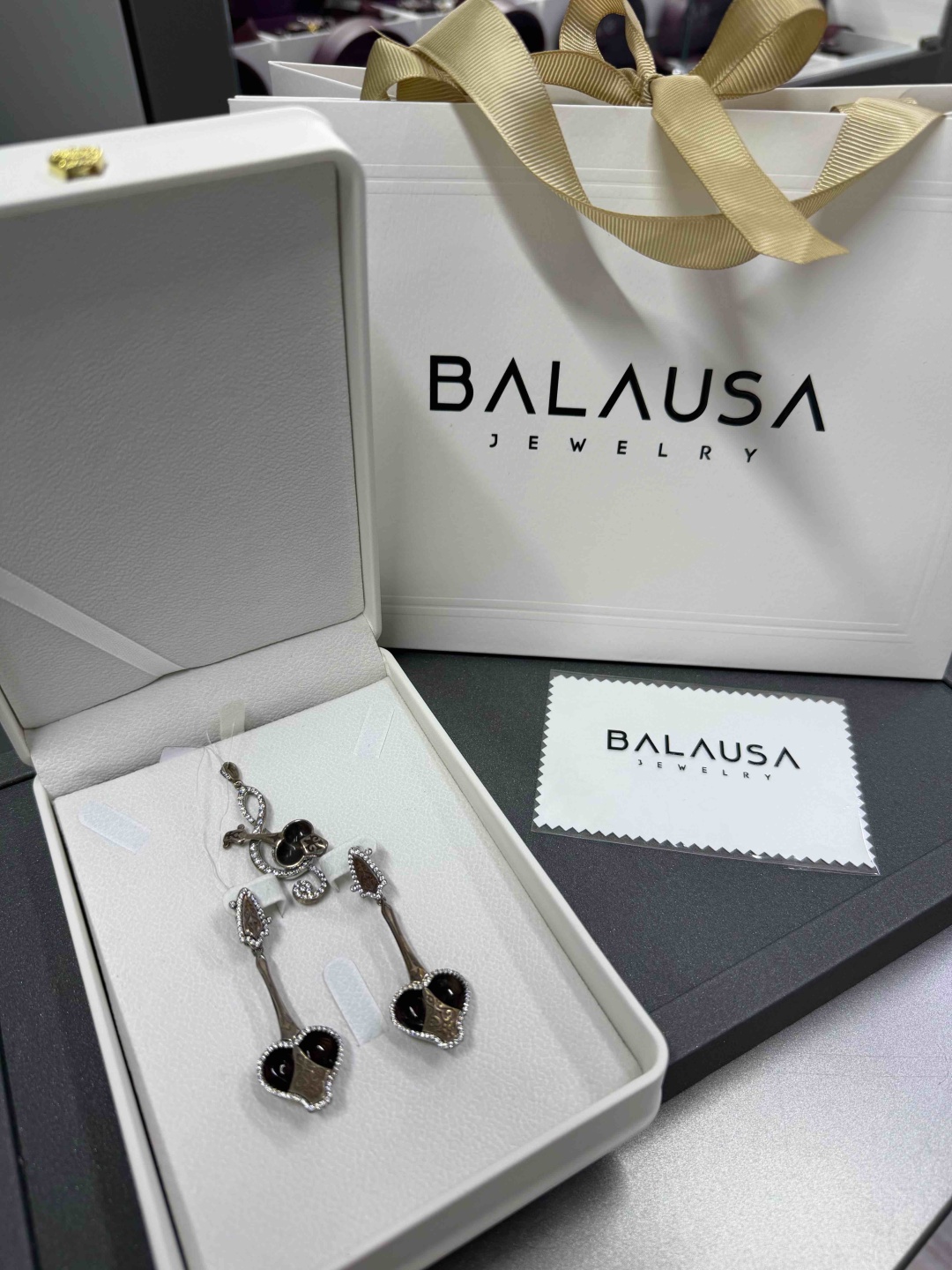 Balausa Jewelry Е100(12) с кулоном вес 19 г серебро, фианит, эмаль