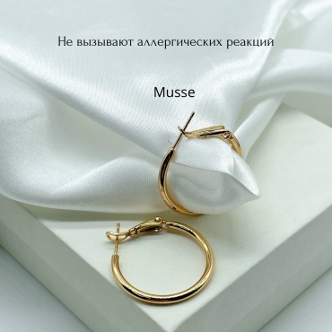 Серьги Musse медицинское золото, без вставок