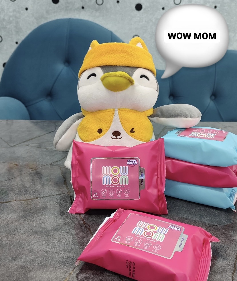 Детские влажные салфетки Happy Moon WOW mom 20 шт