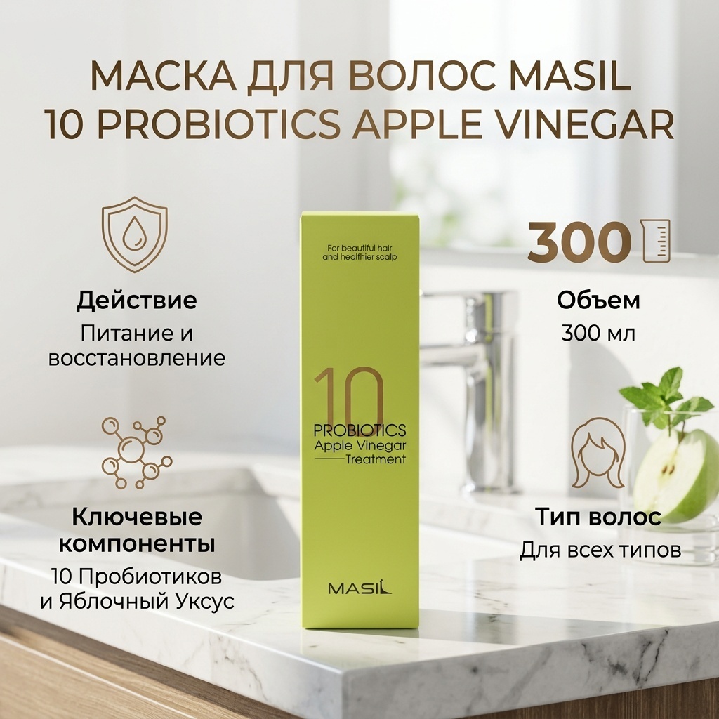 Masil 10 Probiotics Apple Vinegar Treatment маска 300 мл