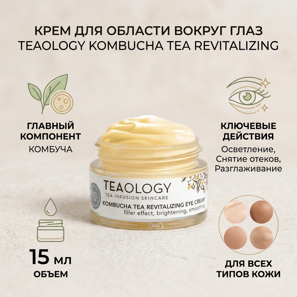 Teaology крем Kombucha Tea Revitalizing для области вокруг глаз 15 мл