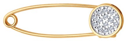 Булавка Diamant 51-140-02720-1 вес 0.72 г золото, фианит