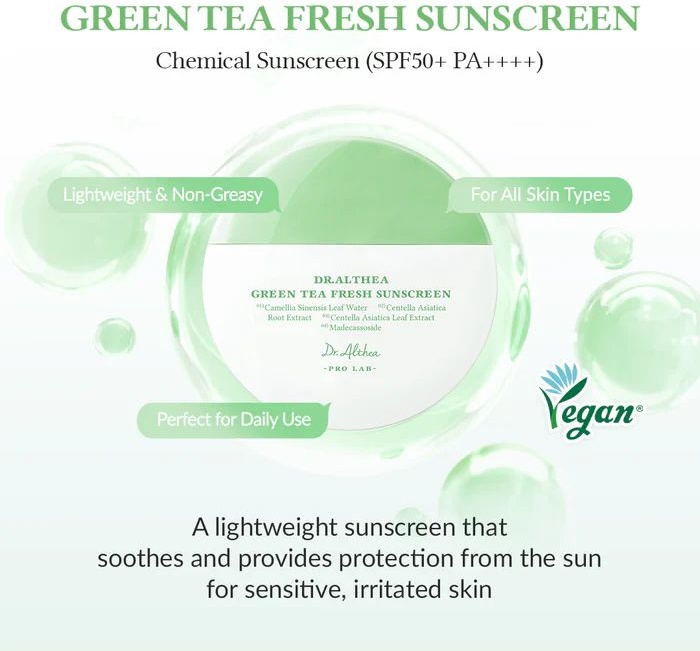 Dr. Althea крем Green Tea Fresh Sunscreen для лица, для зоны декольте 45 мл, фото 5