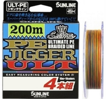 Леска Sunline плетеная Плетеная леска Sunline PE Jigger Ult (4braid) 200м 0.8 0.148 мм мультиколор