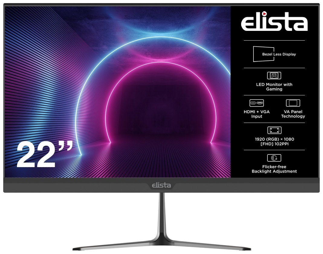 Монитор 21.5" Elista ELS-V22VFHD черный