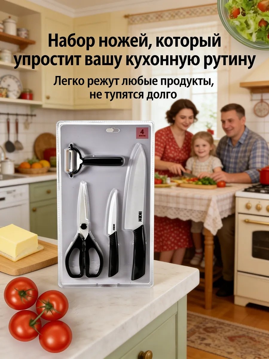 Ножницы кухонные береста, 4 шт