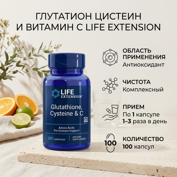 glutathione cysteine & c 100 capsules Life Extension №100 Size:4FLOZ Vitamin B12 for Dogs Muscle Growth