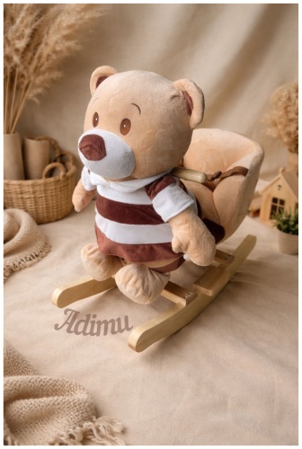 Качалка Adimu Teddy (полосатый) коричневый, бежевый